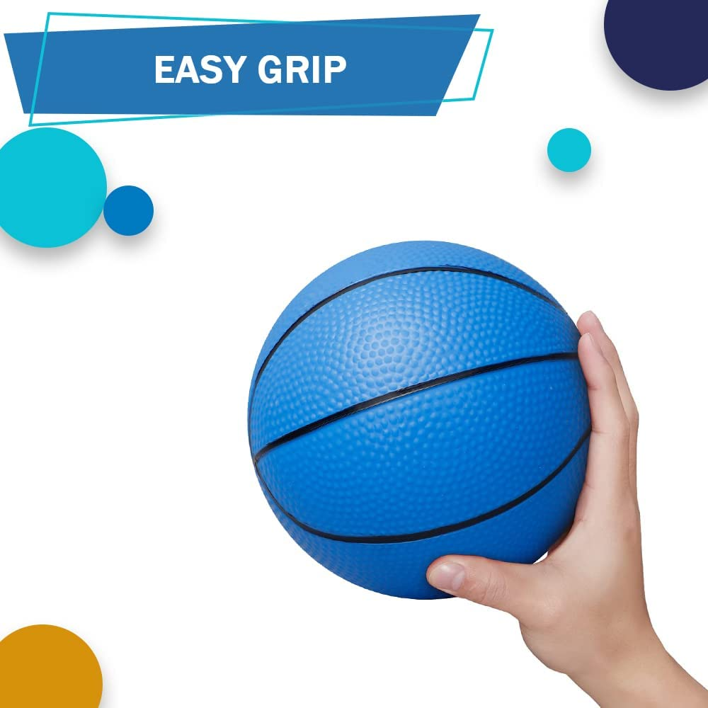 5 INCH PVC Mini Basketball for Indoor Basketball Mini Hoops, Soft 5" Rubber Small Repacement Basketball for over Door Basketball Hoop Sets, Little Basketballs for Adults & Kids (6 PCS with Air Pump) - Multicolor image number 3