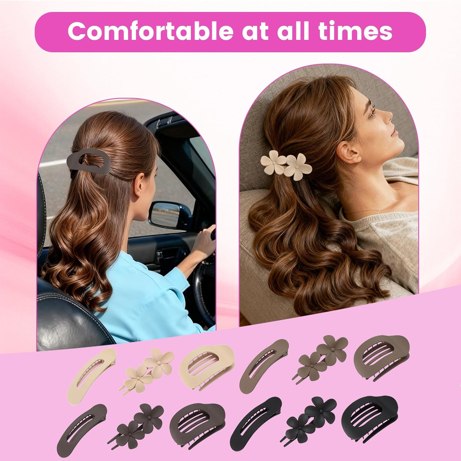 Hair Clips Set of 12 Strong Hold Hair Accessories for Women image number 3