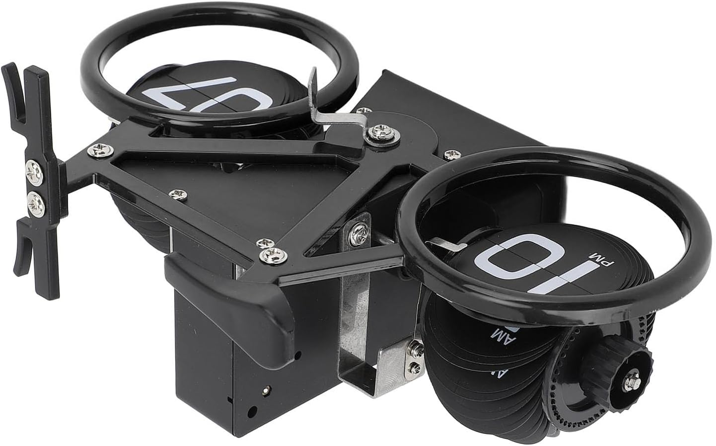 Classic Flip Desk Clock, Vintage Digital Flip down Clock with Timer Reminder, Battery Powered Mechanical Table Clock for Office or Home (Black)