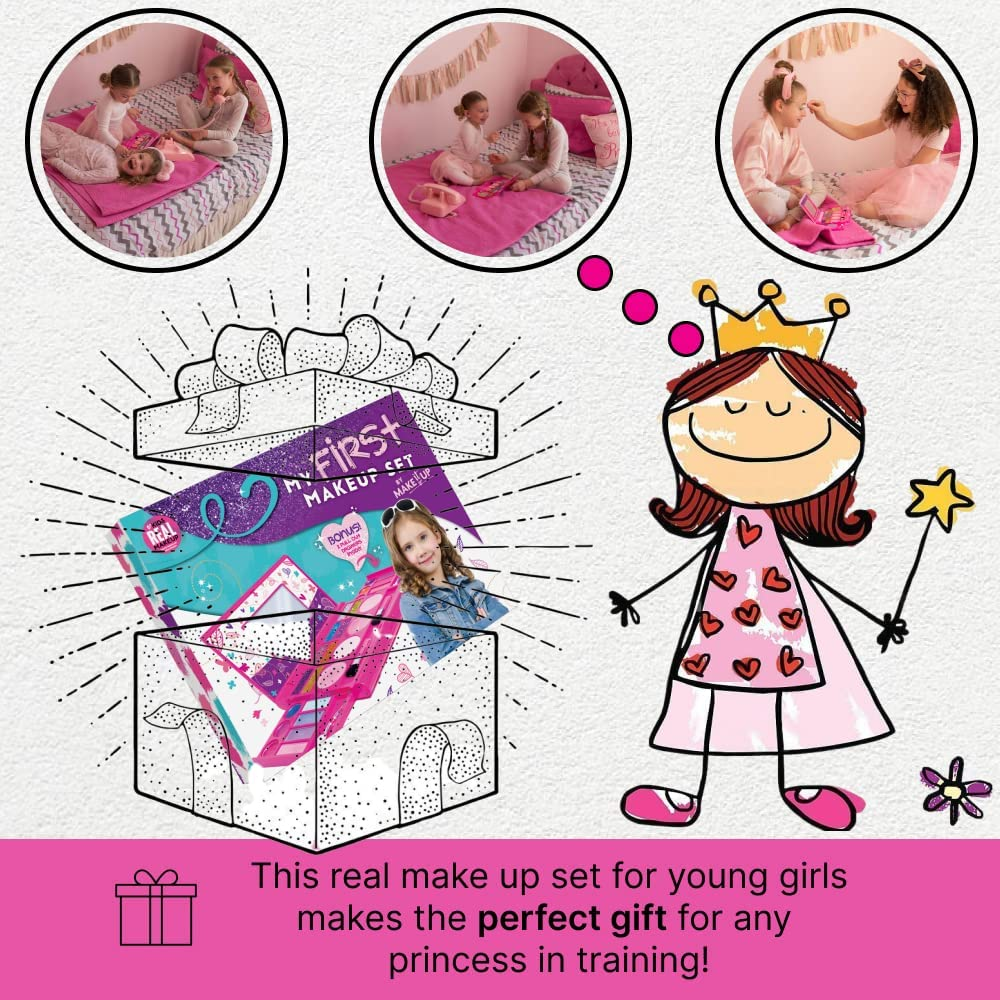 My First Makeup Set Girls Makeup Kit Fold Out Makeup Palette with Mirror and Secure Close - SAFETY TESTED- NON TOXIC image number 2