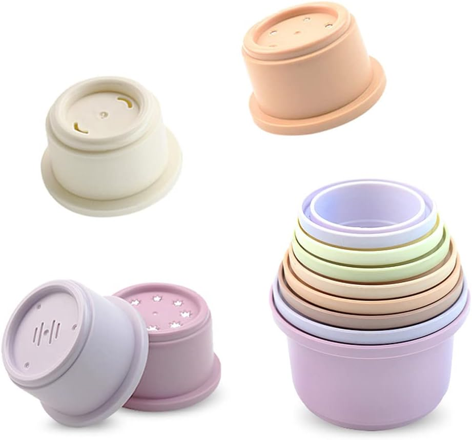 Tkocisa 9 PCS Bunny Stacking Cups, Stacking Cups for Rabbits Stack up Bunny Cups Toys Rabbit Food Dispenser for Rabbits Bunny Small Animals image number 5