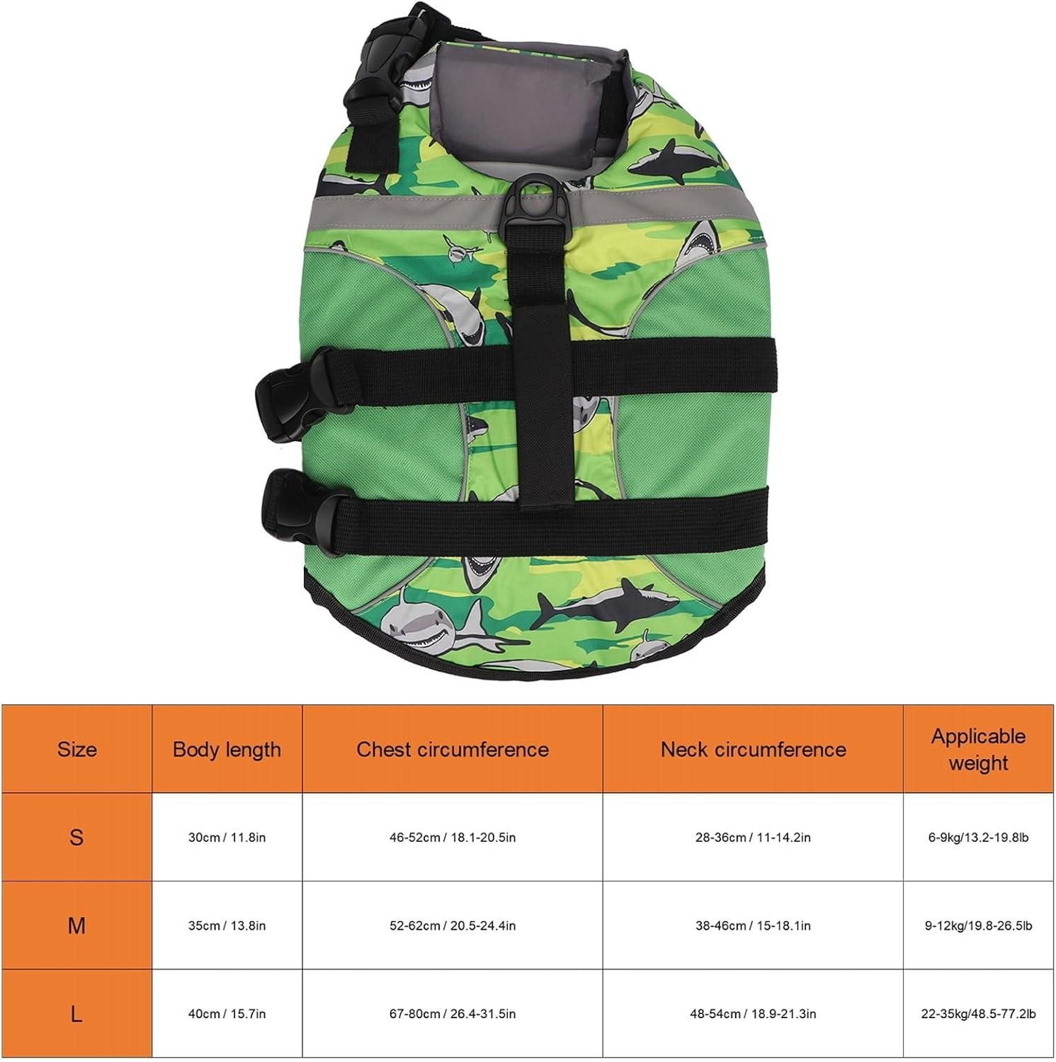 Dog Life Jacket, Adjustable Dog Floatation Swimming Vest with Reflective Strip, Dog Floatation Vest Safety Preserver with Strong Handle for Boating Swimming(L) image number 4