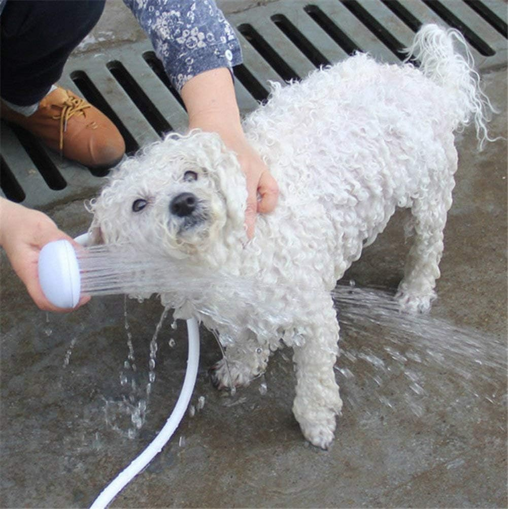 Dog Shower Attachment - Pet Faucet Sprayer Dog Shower Bath Head Spray Drains Strainer - Hose Sink Washing Hairdresser Hair Wash - Dog Shower with Adjustable Worm Gear Hose Clamps image number 1
