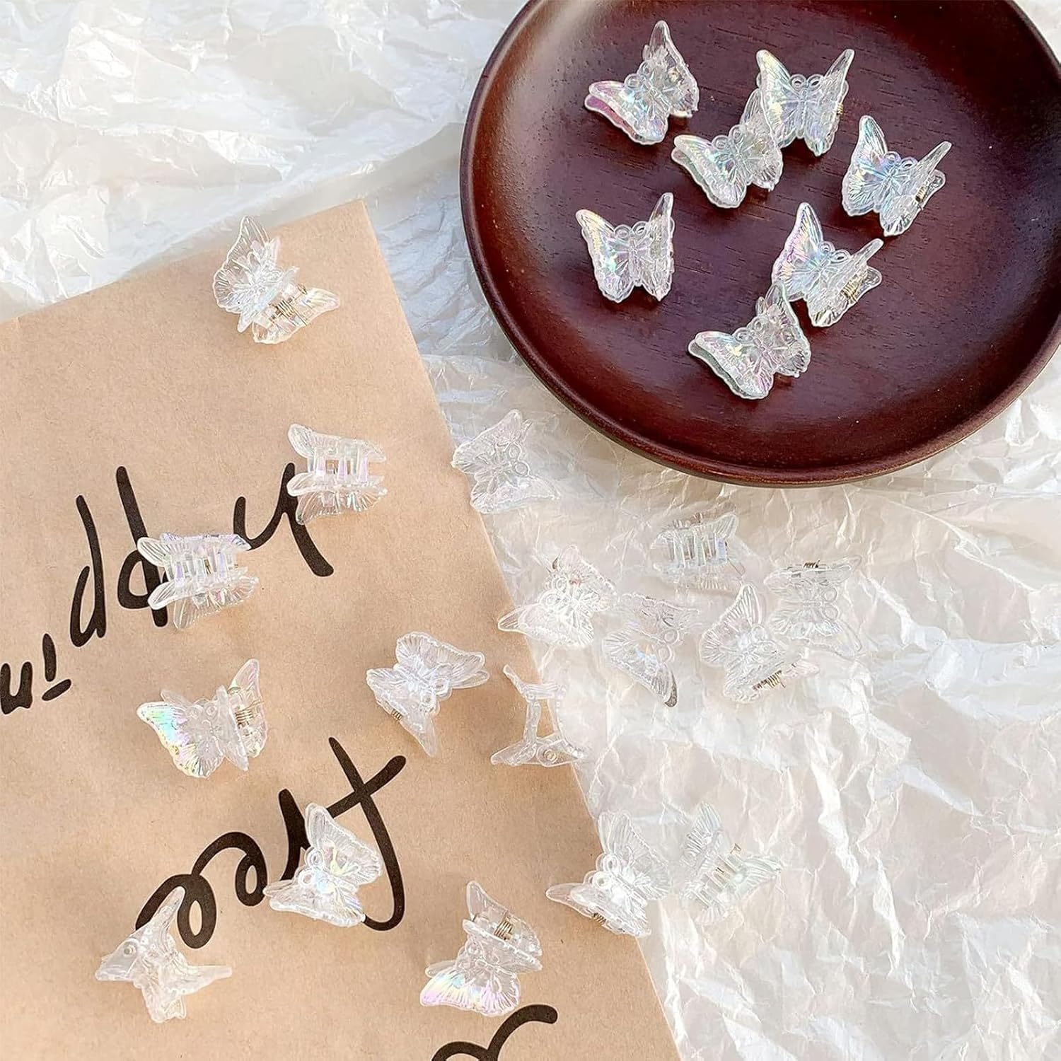 Gaivek 50 Pcs Mini Butterfly Hair Clips for Girls and Women, Cute Sparkly Colorful Tiny Claw Clips for Thick Hair, Small Hairstyling Accessories image number 4