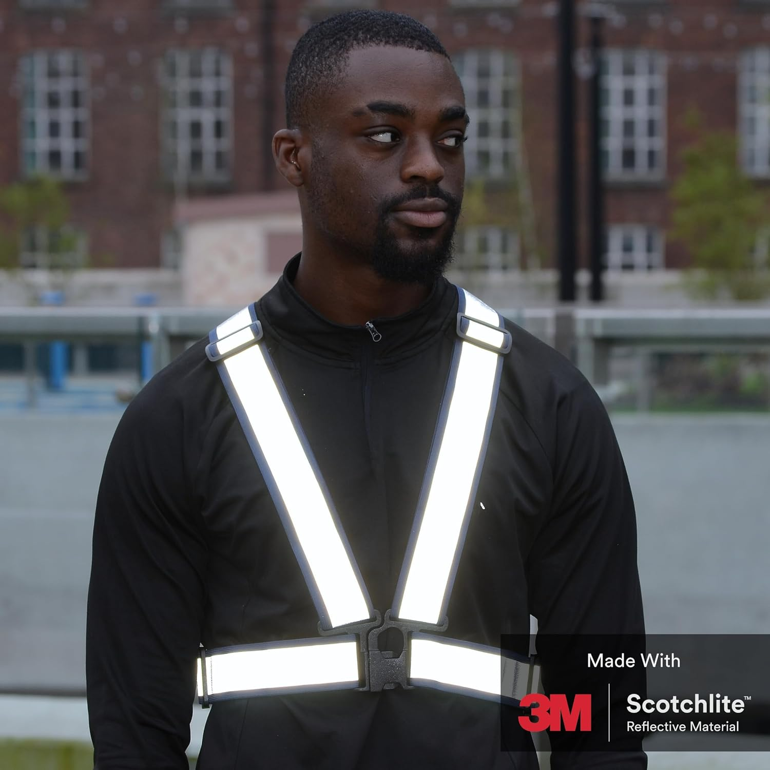Salzmann Reflective Vest | High Visibility Cross Belt with Adjustable Straps | Ideal for Cycling, Running and Other Outdoor Activities | Made with 3M Scotchlite - Navy image number 2