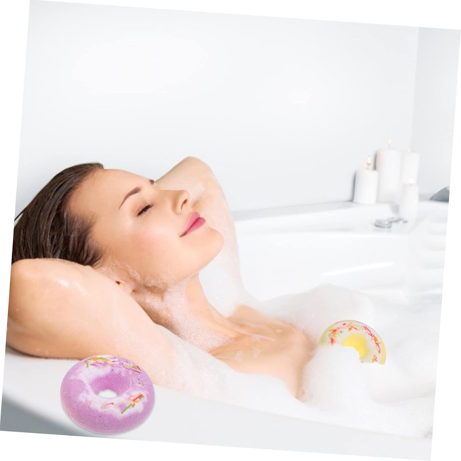 NAMOARLY 4Pcs Cake Shape Boys and Girls Bath Salt Balls Bathing Bombs Relaxing Skin Care Random Color image number 4
