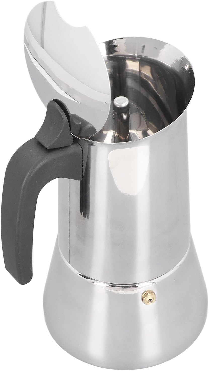 Stainless Steel Moka Pot, Stovetop Coffee Maker with 2 Cups Capacity, Portable Italian Induction Coffee Machine for Home Office Use image number 5