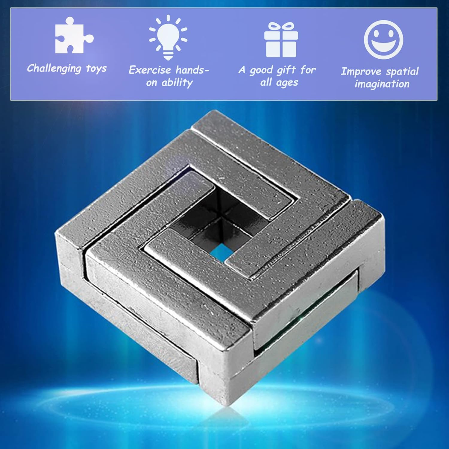 Roseflower 15 Pcs IQ Test Puzzle Brain Teaser Metal Wire Puzzles Mind Game Educational Toys Disentanglement Unlock Interlock Game Magics Trick Toy for Party Favor Kids Adults Challenge Interlock Game - 1 image number 3