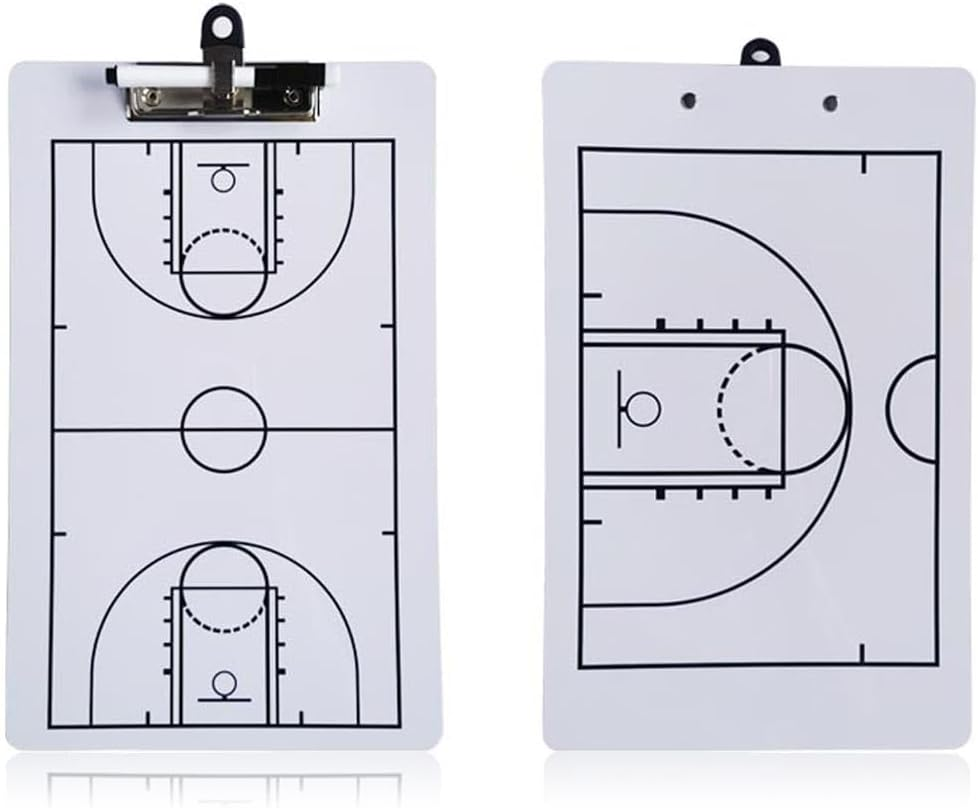 Basketball Coach Board, Clip Boards, Double-Sided Dry Erase Coaches Clipboard with Marker Pen, Coaches Marker Board (Basketball) image number 6
