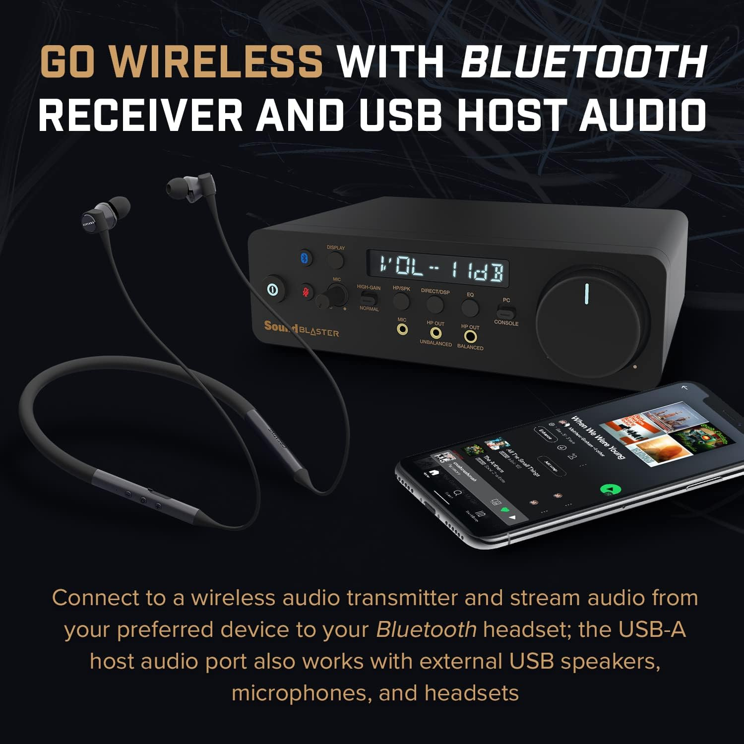 CREATIVE Sound Blaster X5 Hi-Res 32Bit/384Khz External USB DAC with Fully Balanced Xamp Headphone Bi-Amp, Bluetooth Receiver, RCA In/-Out, TOSLINK Optical In/-Out, Mic-In, Headset-In for Audiophiles image number 5