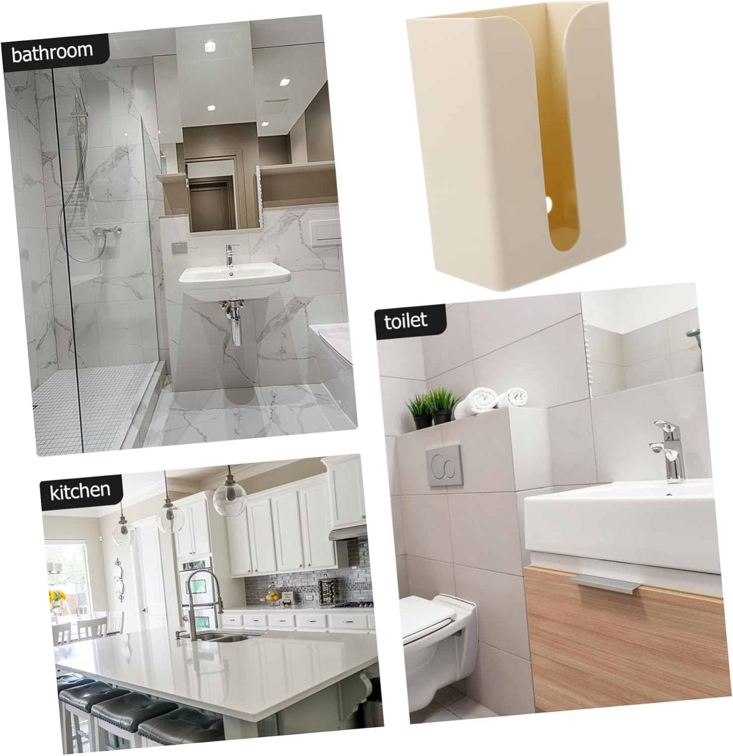 Wall-Mounted Tissue Box Wipes Container for Home Storage Organization Paper Towel Holder image number 4