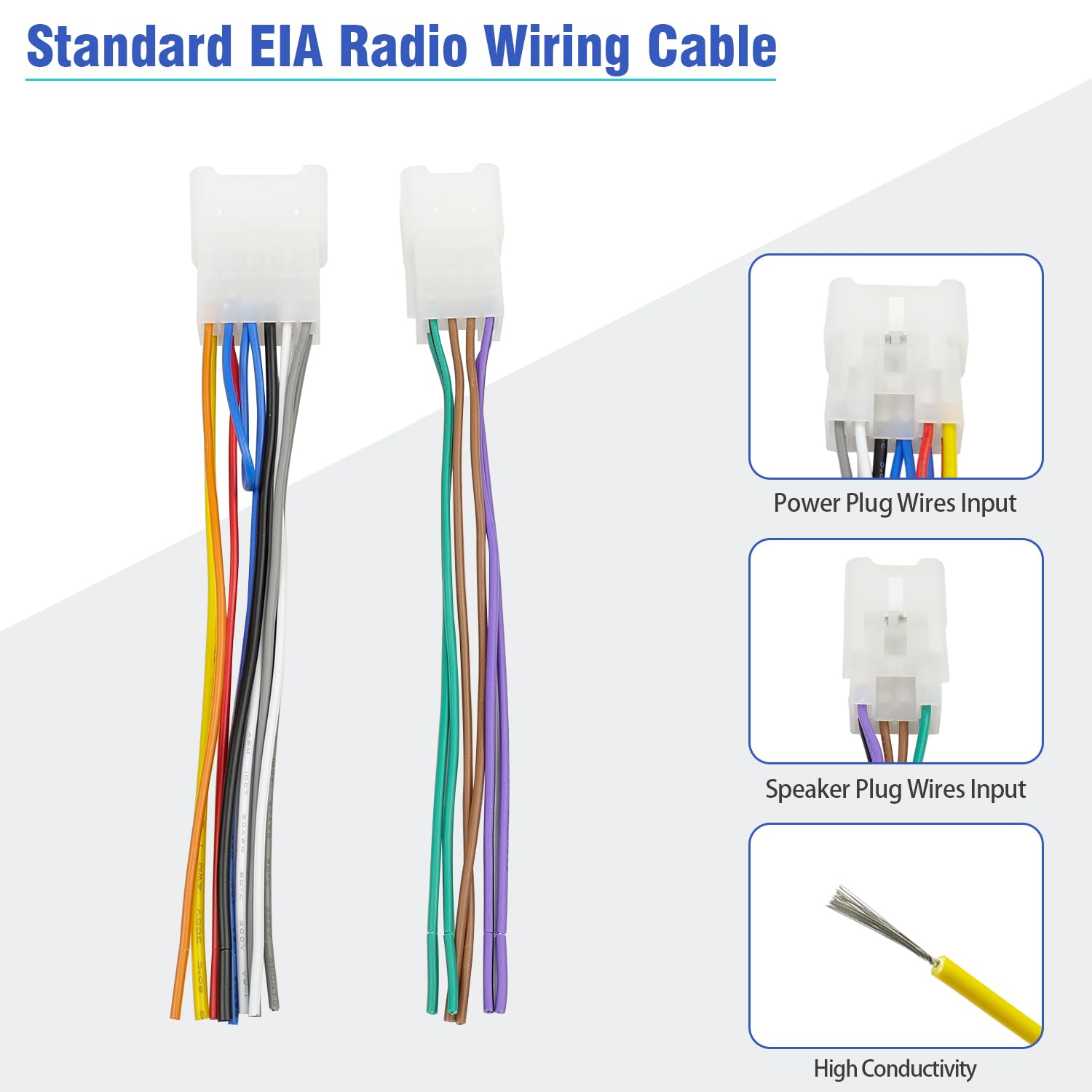 Radio Wiring Harness Adapter Kit Compatible with Toyota Camry Corolla RAV4 Cruiser Sienna Tacoma Highlander Prius, Car Stereo Power Speaker Wire Harness with Butt Connector Radio Antenna image number 4