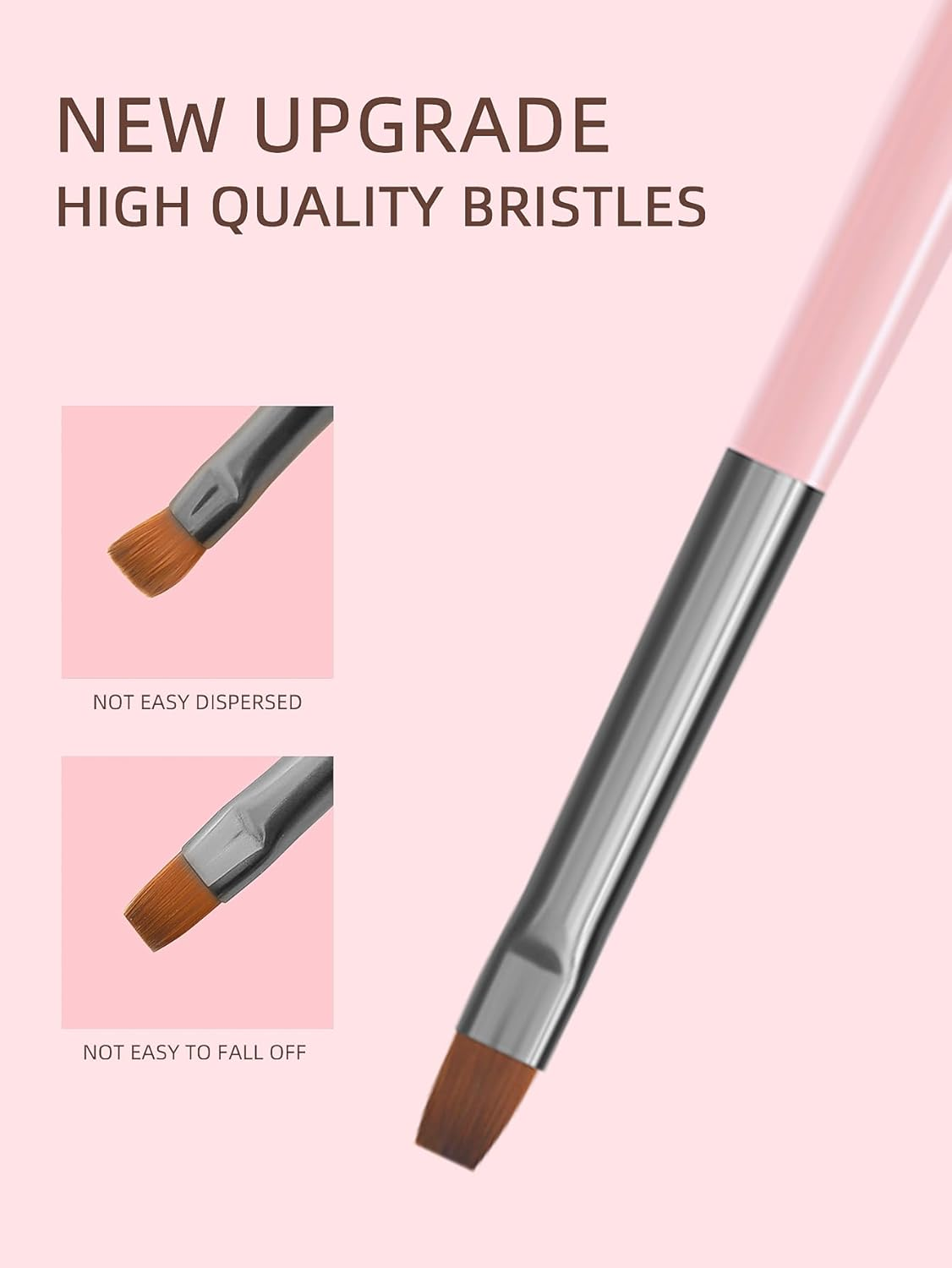 ZEOHBETY Nail Art Brushes Set, 9Pcs Nail Design Painting Brushes, Professional Nail Art Design Brushes, Nail Fine Liner Brushes, Pink image number 3