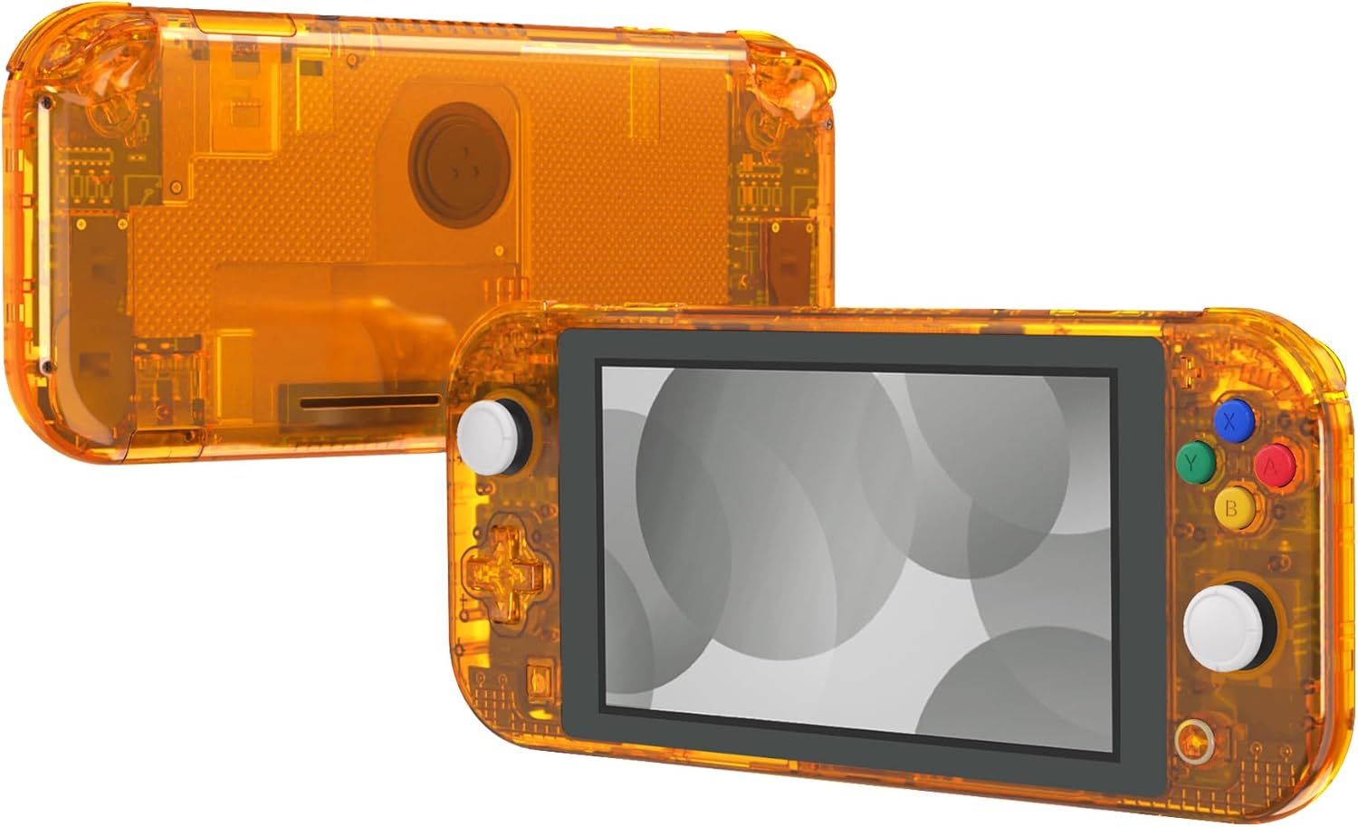 Extremerate Crystal Clear Orange DIY Replacement Shell for Nintendo Switch Lite, NSL Handheld Controller Housing W/Screen Protector, Custom Case Cover for Nintendo Switch Lite - No Controller image number 5