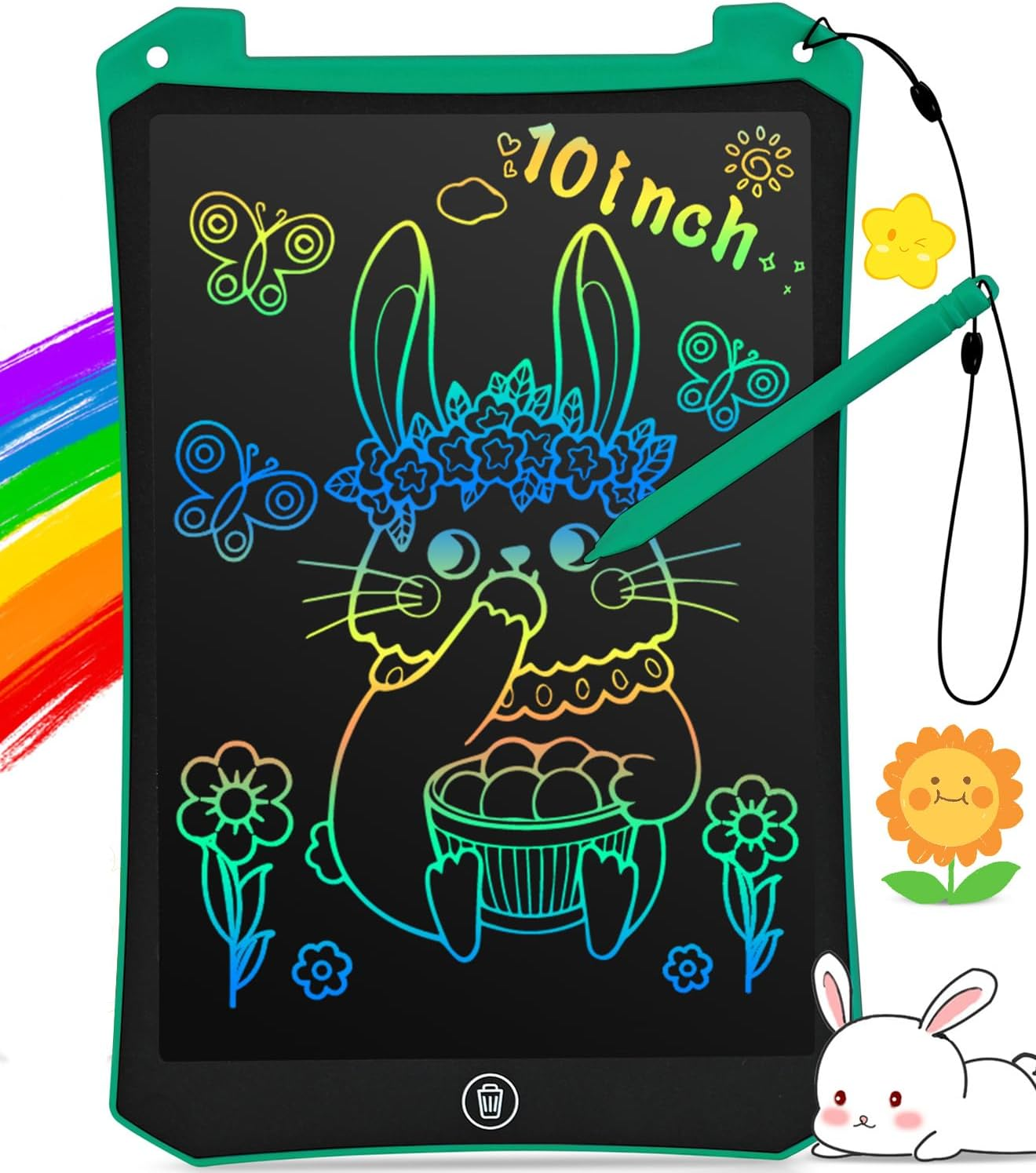 Eoocoo Kids Toys Gifts, Writing Tablet 10 Inch Doodle Board, Mess Free Colouring Book for Toddlers, Party Birthday Gifts, Toddlers Travel Essentials, Toys for Girls Boys 3 4 5 6 7 8 Years