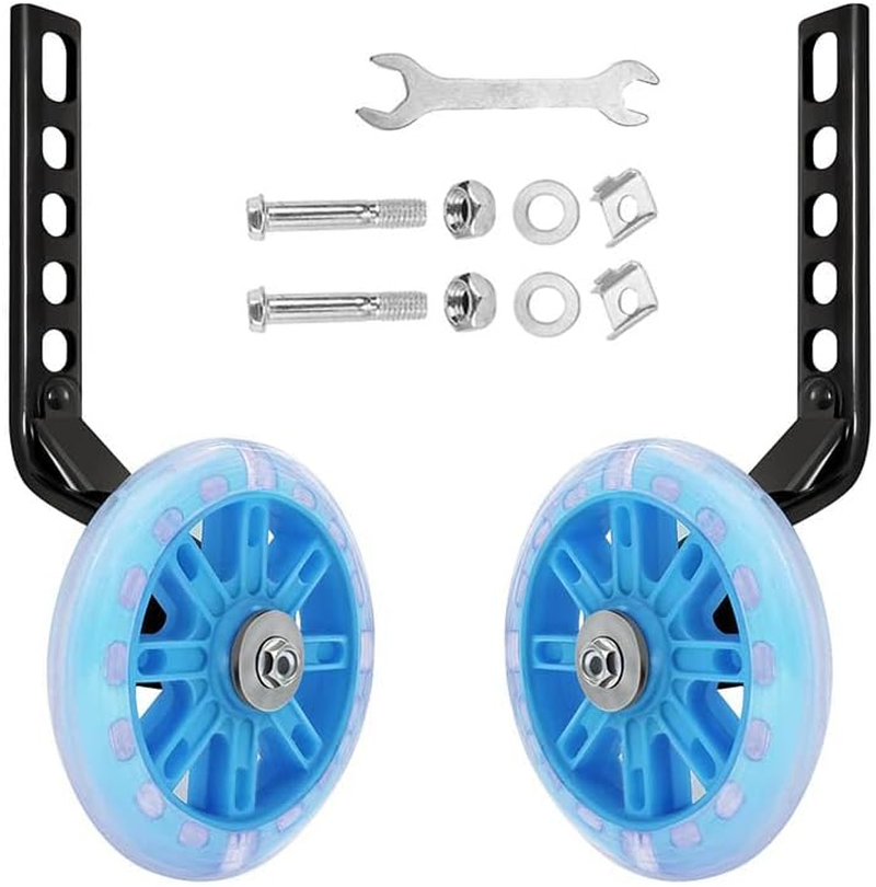 FANCHENGFAN Bicycle Training Wheels, Universal, Blue, 12-20 Inch, Flash Mute Wheel