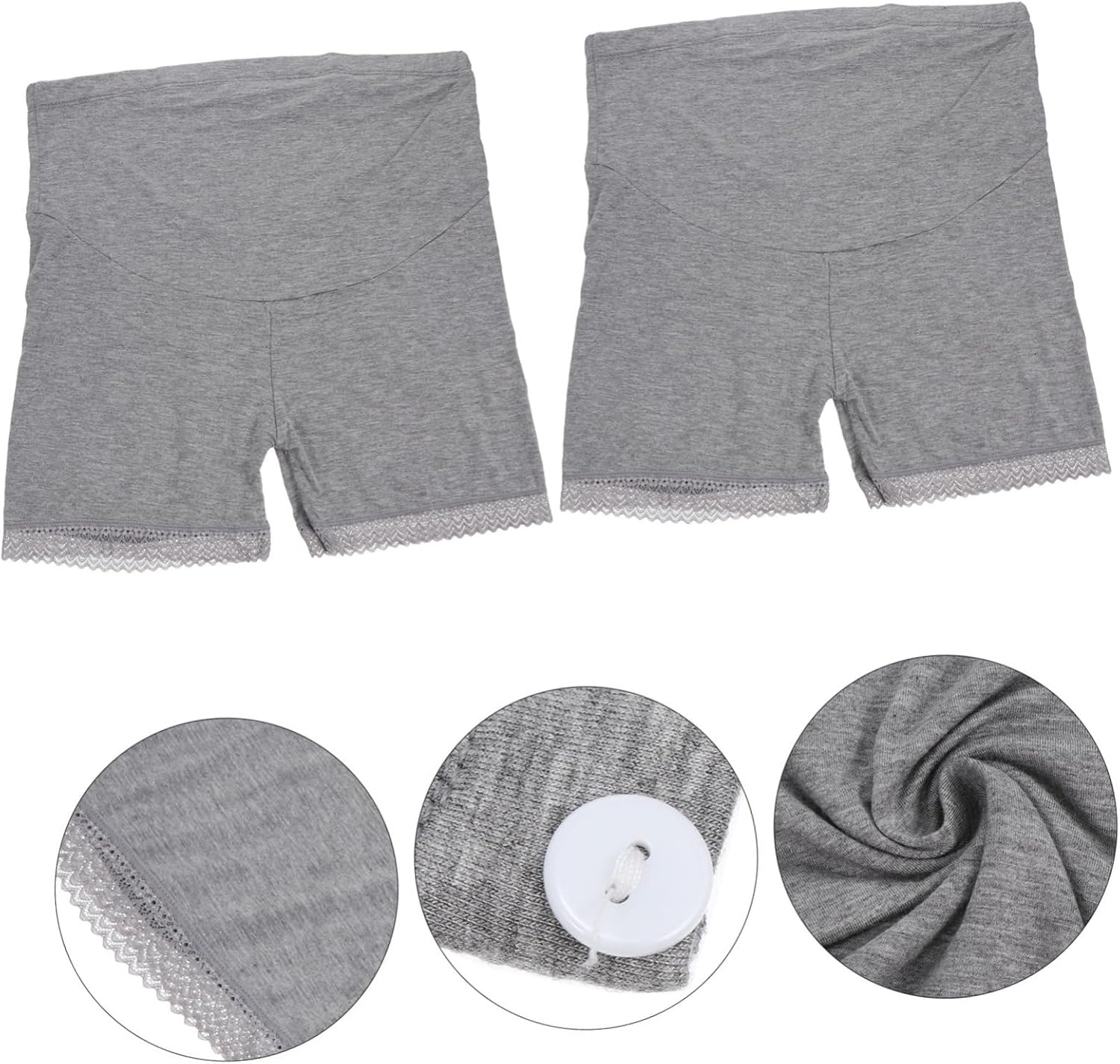 Ipetboom 10 Pcs High Waist Cotton Maternity Panties for Pregnant Women Breathable Safety Briefs with Stretchy Support Comfortable over Belly Underwear for Pregnancy and Postpartum Care Grey image number 6