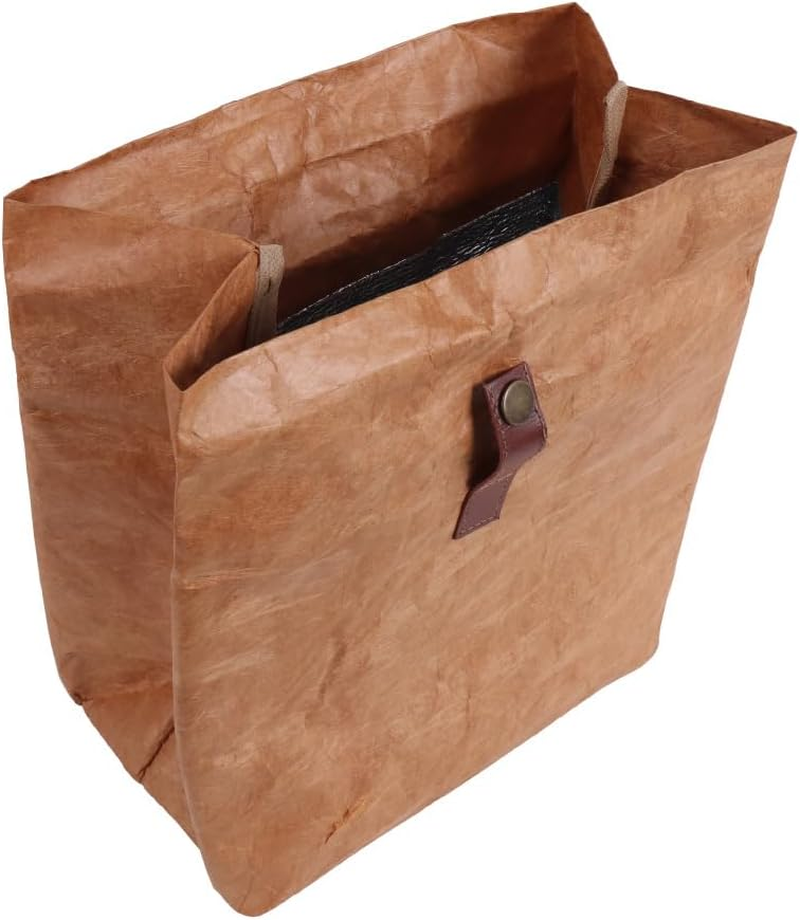 Eco Basics Paper Lunch Bag - Tear-Proof, Leak-Proof, Insulated, Eco-Friendly, Waterproof Design, Sustainable Alternative for Lunches On-The-Go, 24 X 13 X 27Cm
