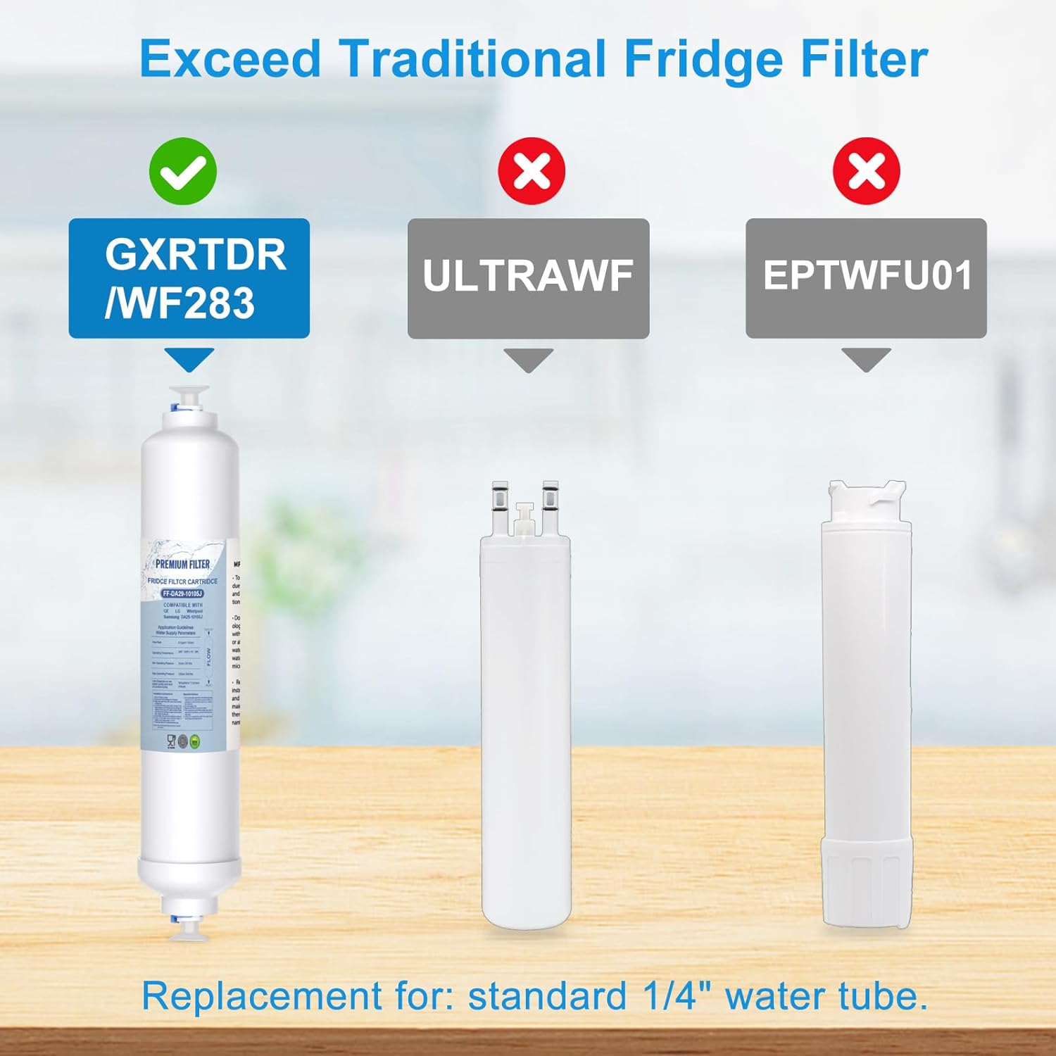 Anmumu Inline Water Filter for Ice Maker,Refrigerator,Under-Sink Reverse Osmosis Water System,Inline Carbon Filter Replacement Cartridge with 1/4" Quick-Connect Convenience(2Pack) image number 3