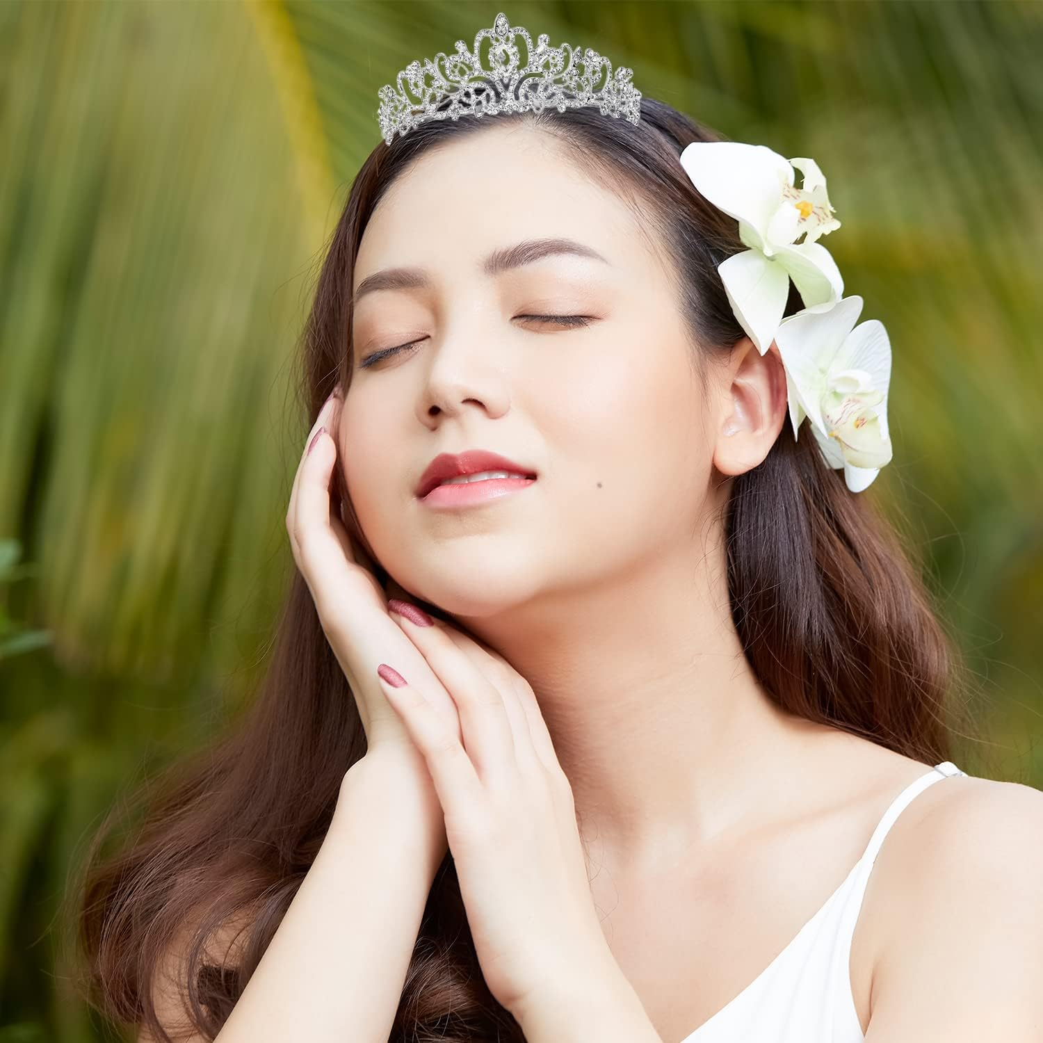 2Pack Prom King and Queen Crowns for Men Women Kings Crown Metal Crystal Tiara Crown for Women Men Bridegroom Bride Princess for Birthday Wedding Halloween - Gold image number 2