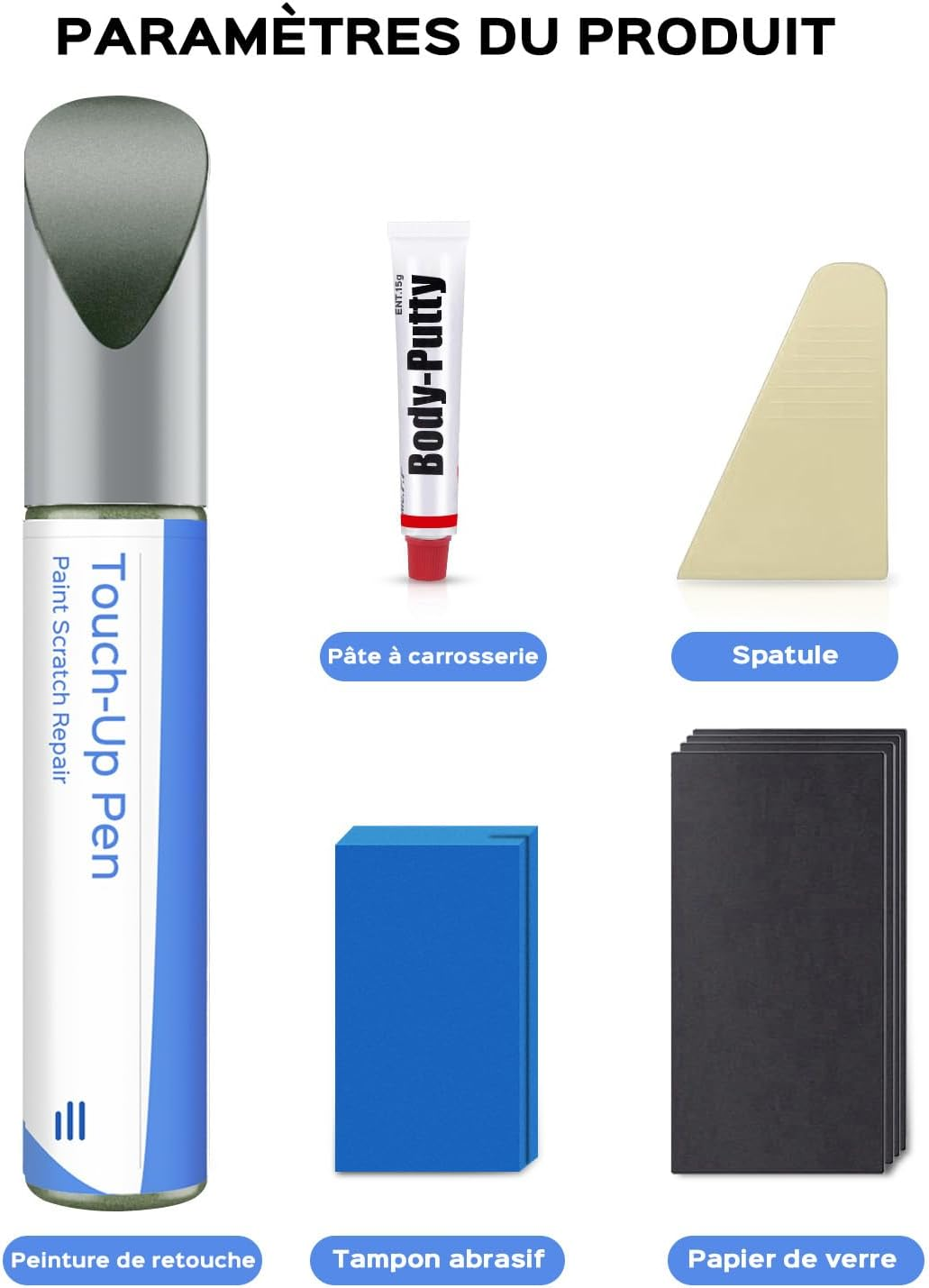 KQM Kaki Lichen/Dusty Grey Metallic Touch up Paint Kit for Dacia Exact Match - Touch up Scratches and Chips image number 2