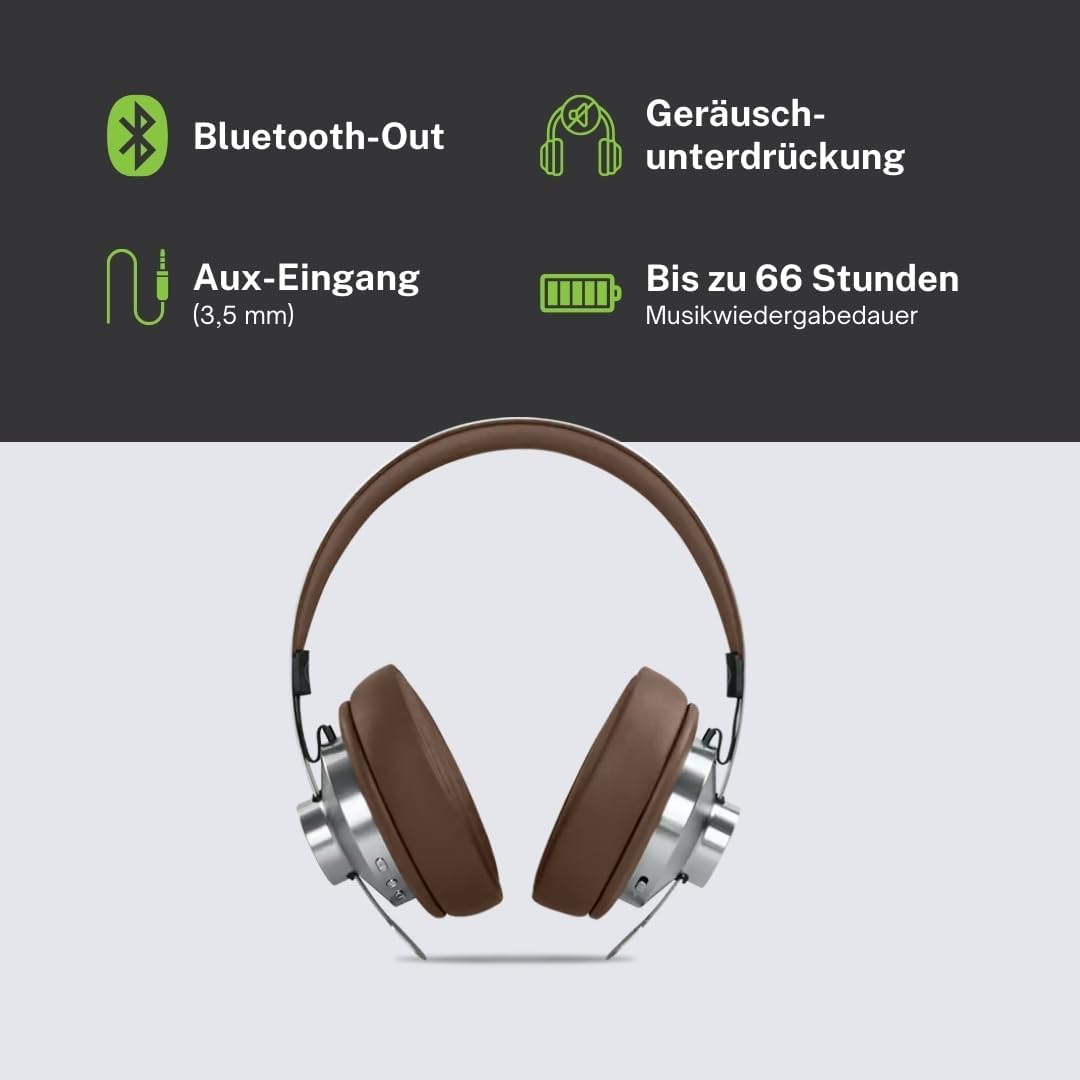 Muse M-298 SBR Bluetooth Headphones, ANC Noise Cancelling Over-Ear with 66 Hours Battery Life, USB-C, AUX & Hands-Free Function, Comfortable Headband image number 4