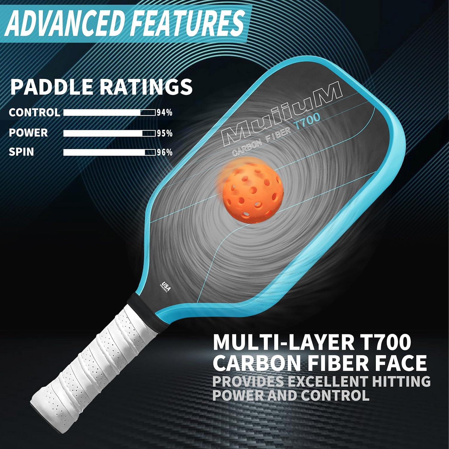 Pickleball Paddles, USAPA Approved Carbon Fiber T700 Surface, Men'S and Women'S Pickleball Pad Set image number 1