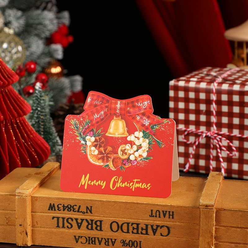 Larfraecy Christmas Greeting Cards - 24Pcs Traditional Yuletide Images - Santa Claus,Moose,Snowman Theme-Pack of 24 - Bulk Greeting and New Years Cards-For Family Friends Kids (Fashion) image number 4