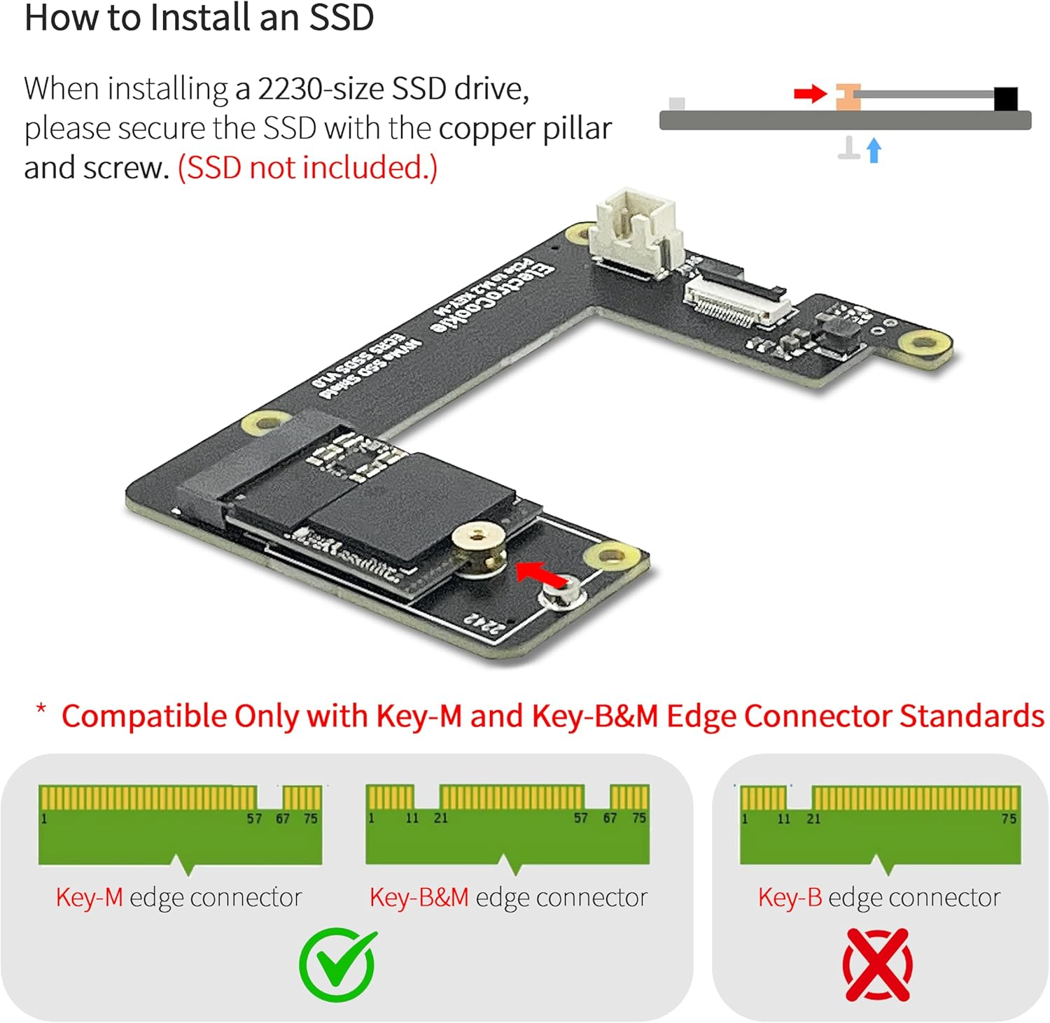 Electrocookie Raspberry Pi 5 Case, Aluminum Mini Tower Case with M.2 Nvme SSD Pcie HAT and Active RGB Lighting Cooler (Silver)