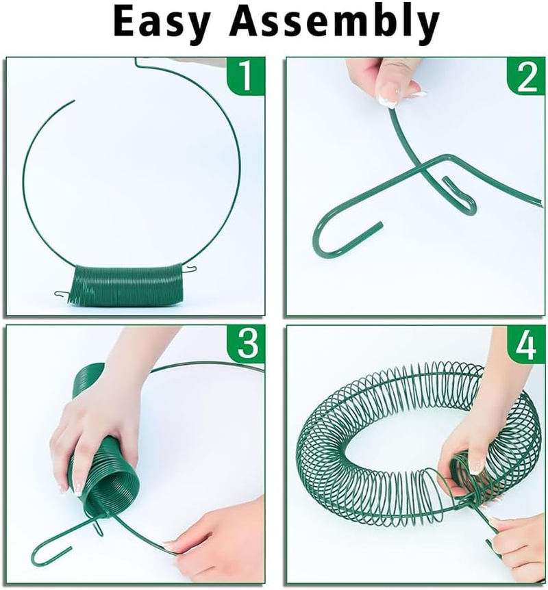 2 Pcs Wreath Feeder, Peanut Garland Birdcage, Hanging Feeder, Round, Steel, Whole Wild Bird Feeder with Hanging Hook, for Outdoor Birds and Squirrels Feeding Rust & Waterproof (Green)