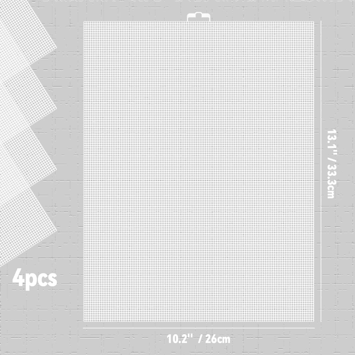 Tenalleys 4 Pieces Plastic Mesh Canvas Sheets 10.2 X 13 Inch, 10 CT per Inch, Ideal for Embroidery, Knit Crochet Projects, Aquarium Dividers image number 6