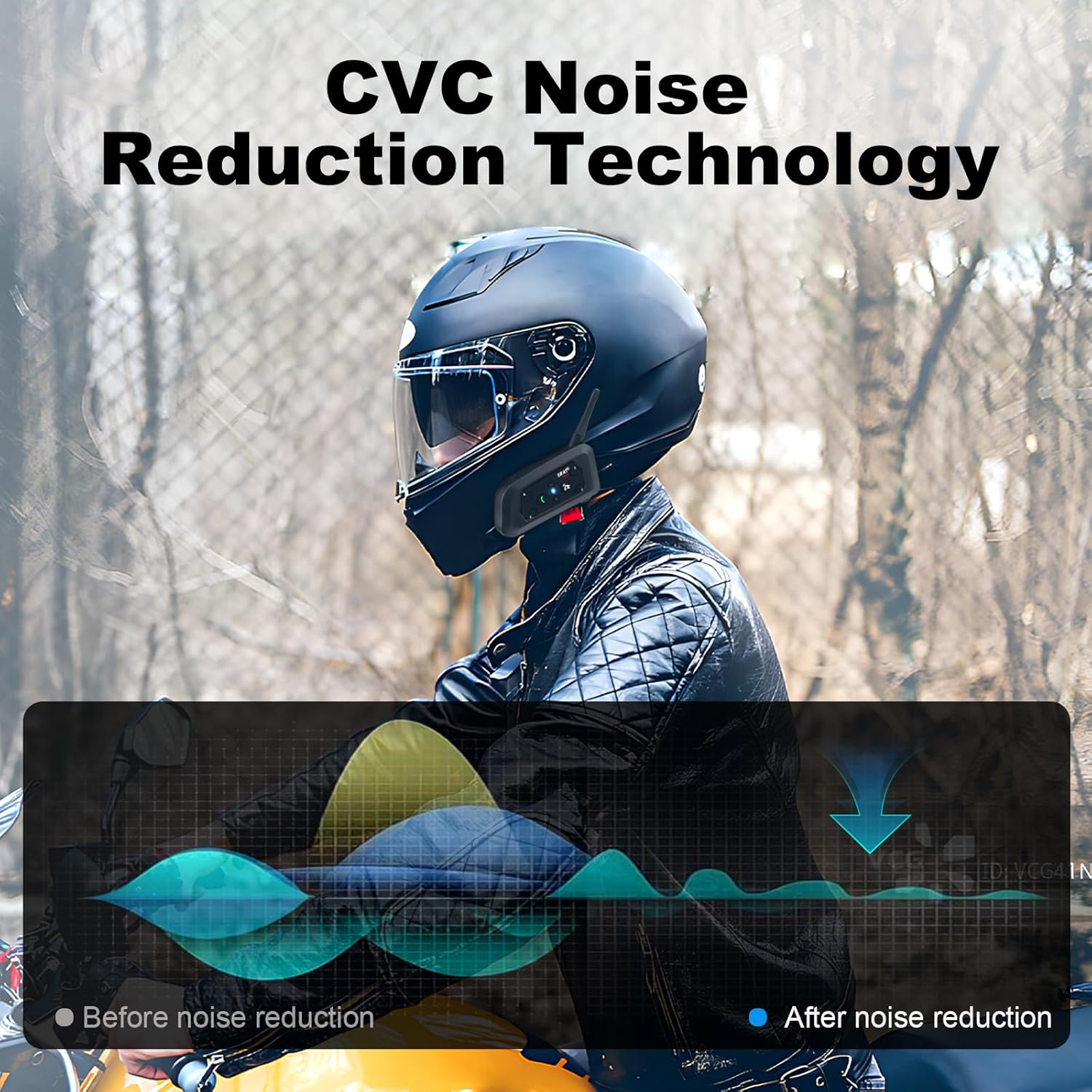 EJEAS V6 Pro Motorcycle Bluetooth Headset, 2 Riders Intercom Bluetooth 5.1 Helmet Communication System with Hands-Free Call and Noise Reduction for Motorcycling Skiing and Climbing (2 Pack) image number 3