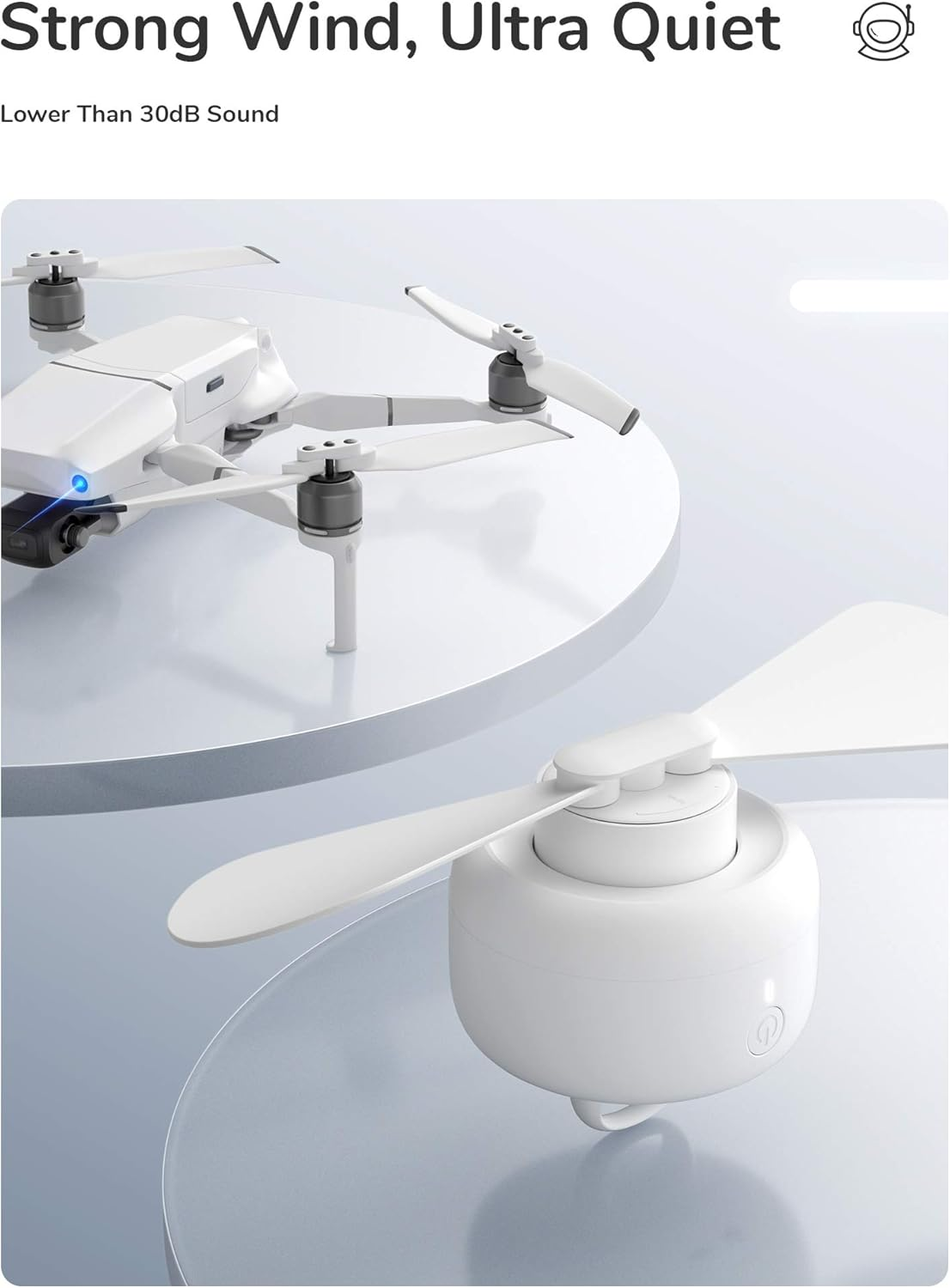 JISULIFE 8000Mah Camping Fan Battery Operated, USB Rechargeable with Remote Control, Removable Fan Blades, Hanging Hook, Timer, 4 Speeds for Outdoor-White image number 1