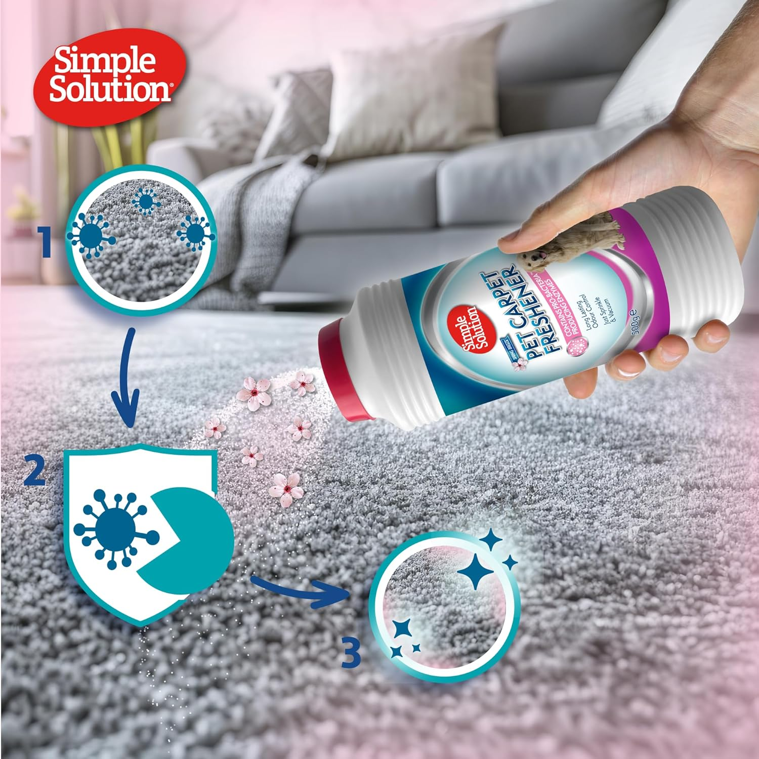 Simple Solution Pet Carpet Freshener with Enzymatic Cleaning Granules image number 2