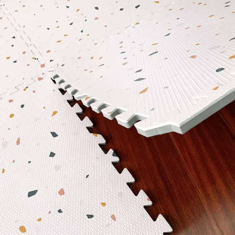 L'Il Koala Baby Play Mat & Floor Gym - 6Ft X 4Ft - Terrazzo Print - Thick & Non-Toxic Foam - Interlocking Crawling Mat for Tummy Time image number 1