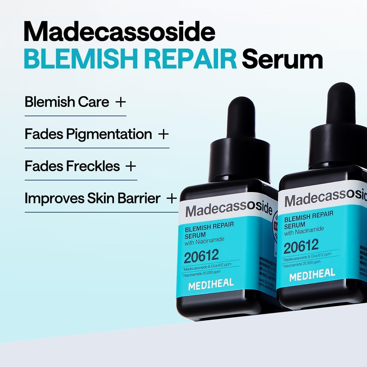 MEDIHEAL Madecassoside Repair Serum 1.35 Fl.Oz - Blemish Care, Fades Pigmentation and Freckles & Skin Soothing & Hydration - with Centella Asiatica, Niacinamide image number 6