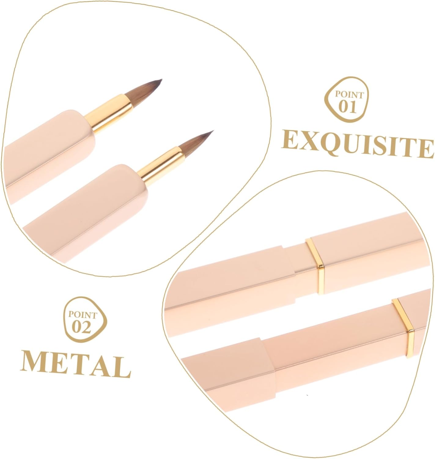 Ipetboom 2Pcs Telescopic Lip Brush Retractable Nylon Lipstick Applicator Makeup Tool for Lip Brushes for Travel and Everyday Use image number 6