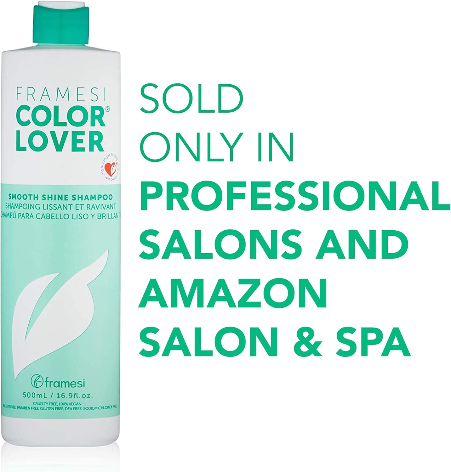 Framesi Color Lover Smooth Shine Shampoo, Sulfate Free Shampoo with Quinoa and Aloe Vera, Color Treated Hair
