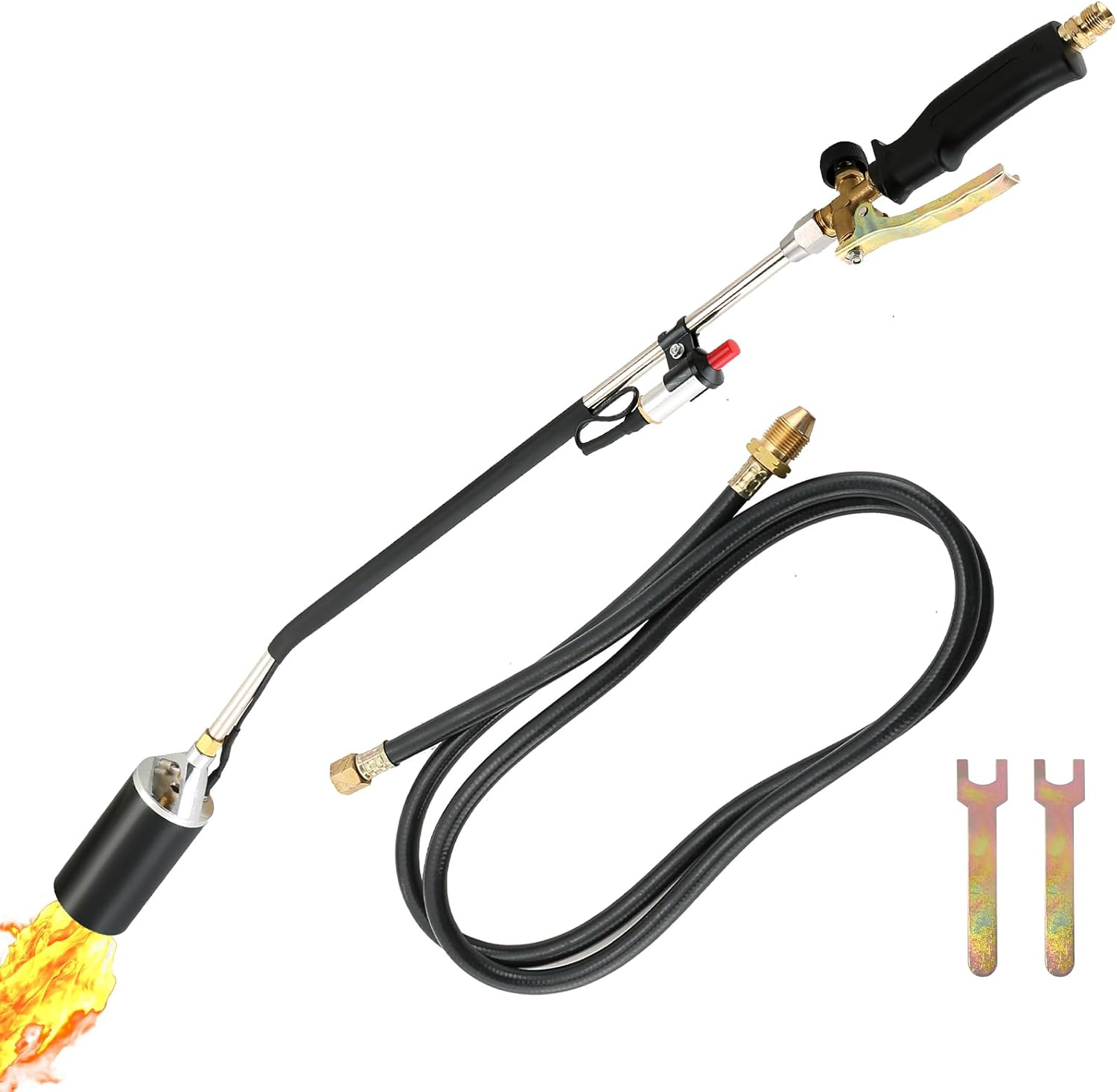 DASBET Propane Torch Weed Burner Kit | 500,000 BTU, Heavy Duty Wand with 7FT Hose and Turbo Trigger Igniter for Weed, Roofing, Roads, Snow Melting image number 1