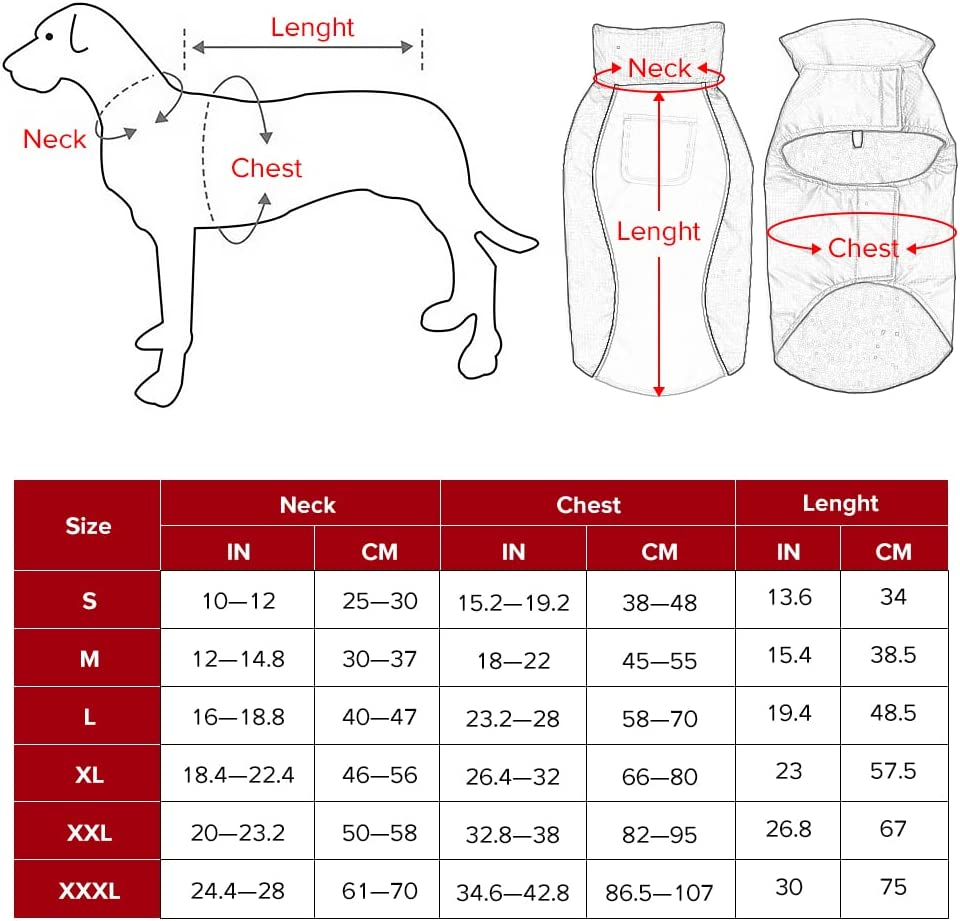 Flashseen Dog Raincoat Waterproof Dog Rain Jacket with Strip Reflective & Leash Hole Winter Dog Vest Warm Rain Coats for Dogs image number 6