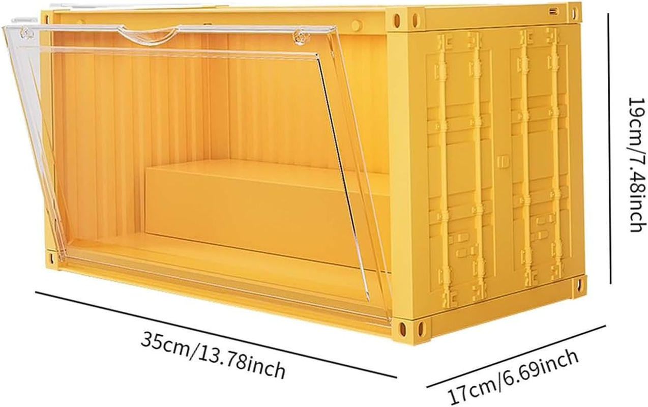 AIMALL 13.78X6.69X7.48 Inch Yellow Transparent Display Box for Collectibles Dustproof Cabinet Organizer image number 3