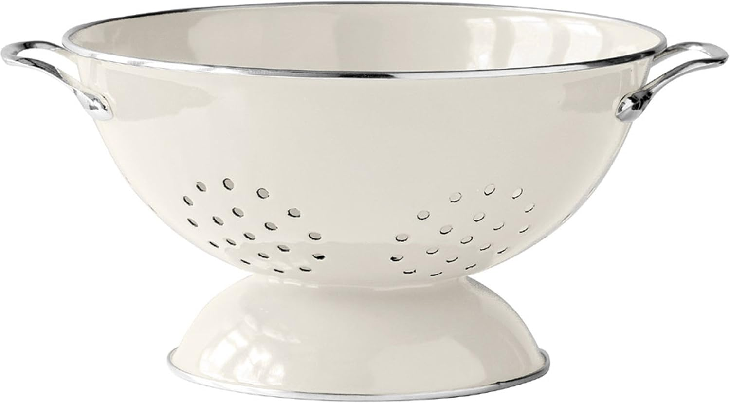 Premier Housewares 508557 Enamel Retro Colander Bowl Stainless Steel Pasta Strainer Black Rice Strainer for Cooking Sives for Cooking Pasta Drainer, H13 X W23 X D23Cm