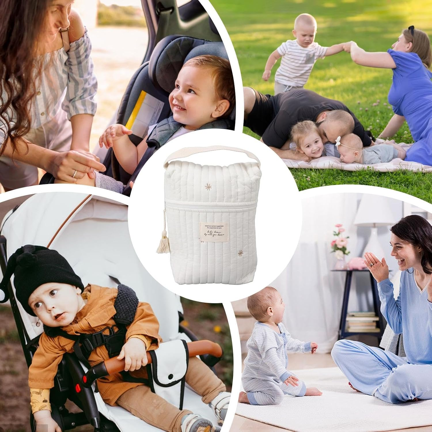 Diaper Organizing Pouches, Cartoon Pacifier Bag, Quilted Diaper Pouch, Soft Storage Bag, Feeding Bottle Organizer, Wipes Storage Pouch, Cute Diaper Pouch, Pacifier Storage Bag, Travel Diaper Organizer image number 5