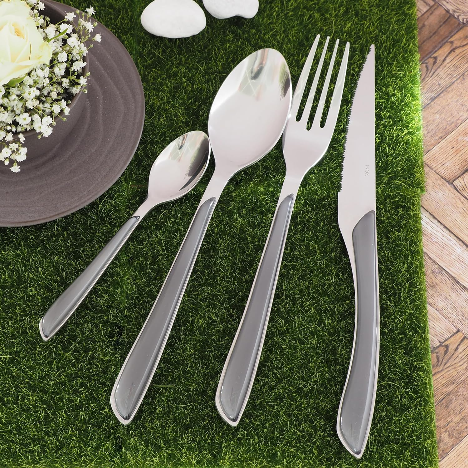 Amefa 2214GYMBA1B60 ECLAT Cutlery Set, Stainless Steel, Grey image number 5