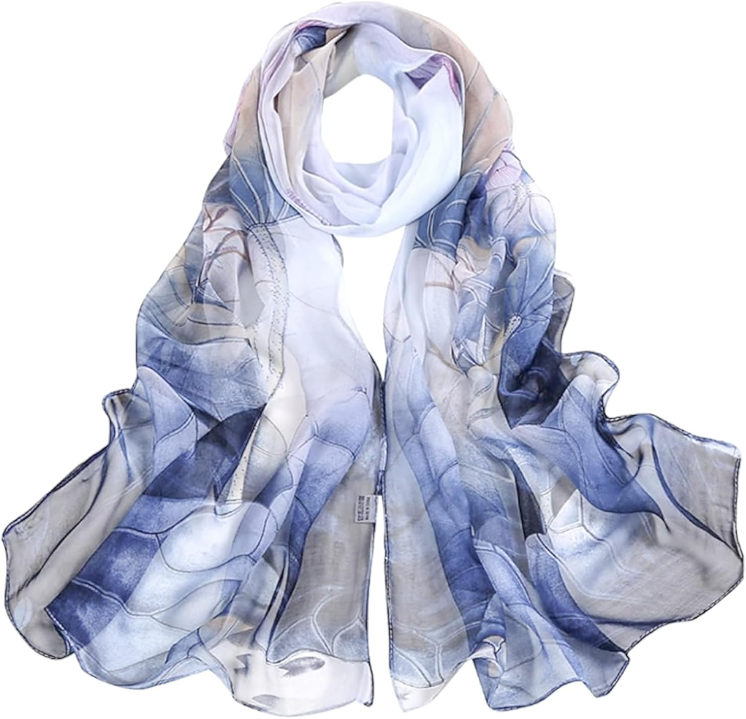 Floral Print Chiffon Scarf - Womens Fashion Scarfs Lightweight Head Scarf Sunscreen Scarves Shawls Wrap for Women