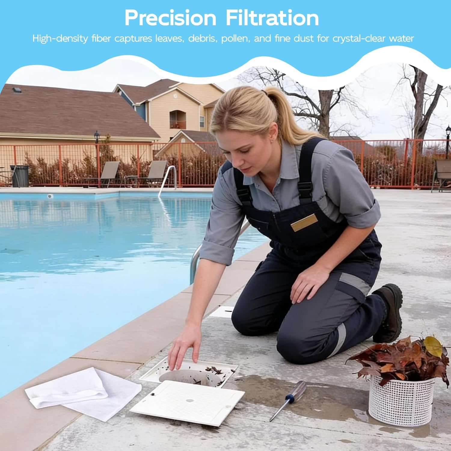 30 Pcs Reusable Pool Skimmer Socks - Ultra Fine Mesh Filter Socks for Effective Cleaning of Debris and Leaves, Compatible with Most Skimmer Baskets (White) image number 6