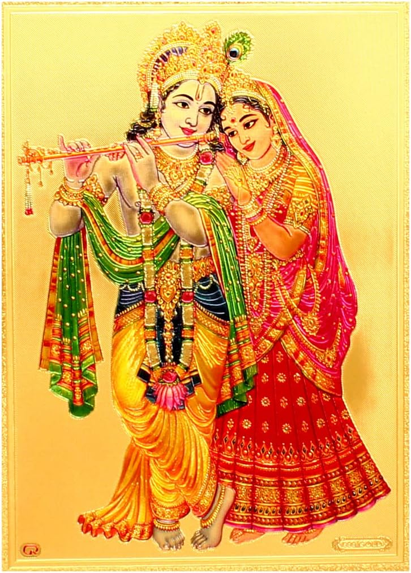 Yogic Mantra Radha Krishna Photo (5X7) image number 1