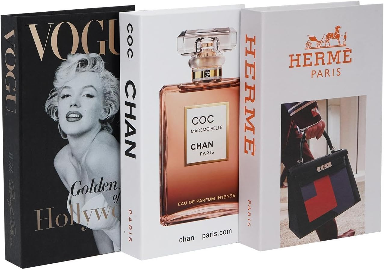 3 Pcs Fashion Decorative Books for Home Decor,Modern Faux Books for Farmhouse Decor,For Boho Decoration Coffee Table/Shelf Accessories/Office/Living Room/Bedroomfor/Desk,Hardcover Book Stack image number 1