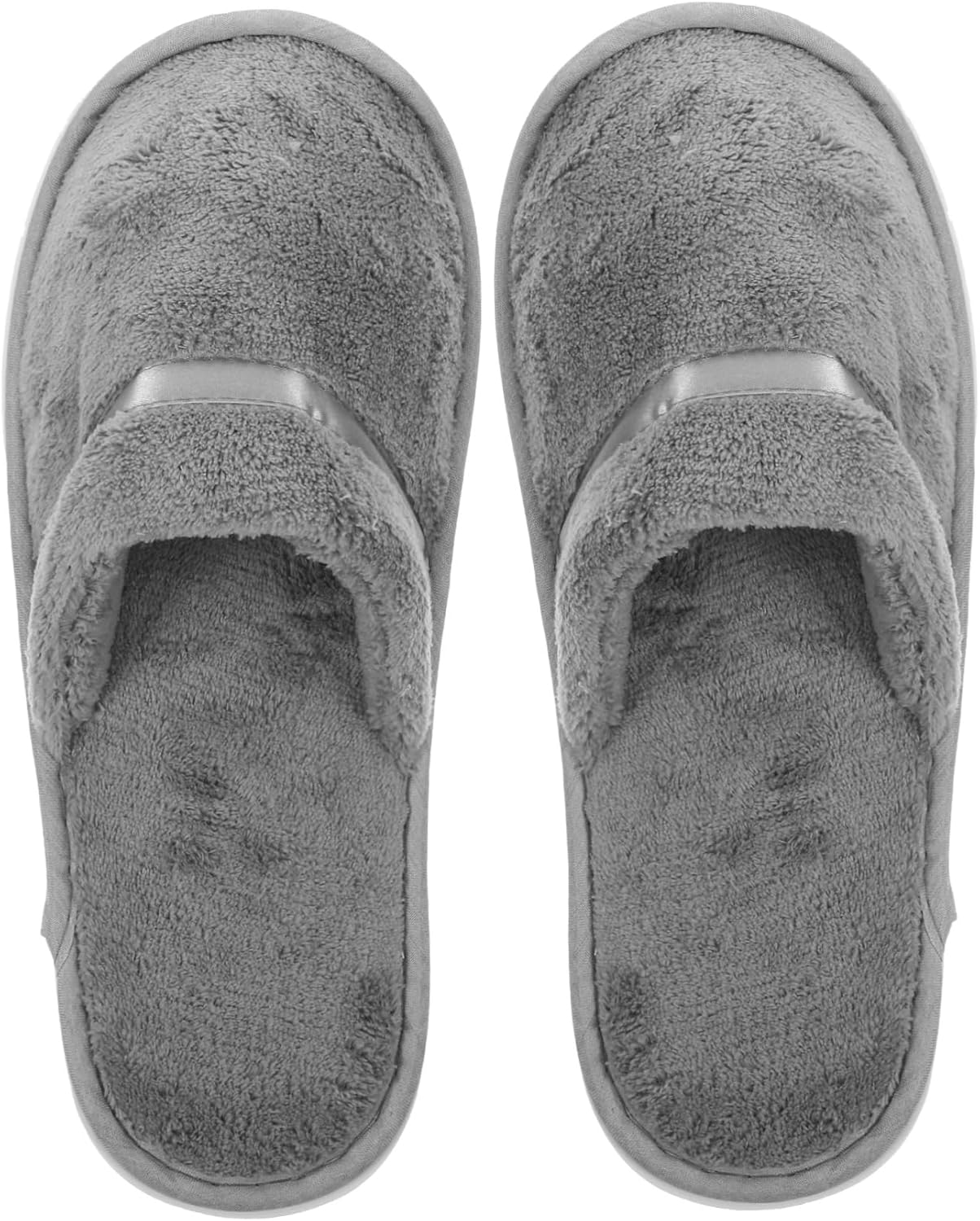 OATIPHO 2Pairs Women Fluffy Slippers Hotel Unisex Fleece Spa Slippers Breathable Bathroom Guest image number 2