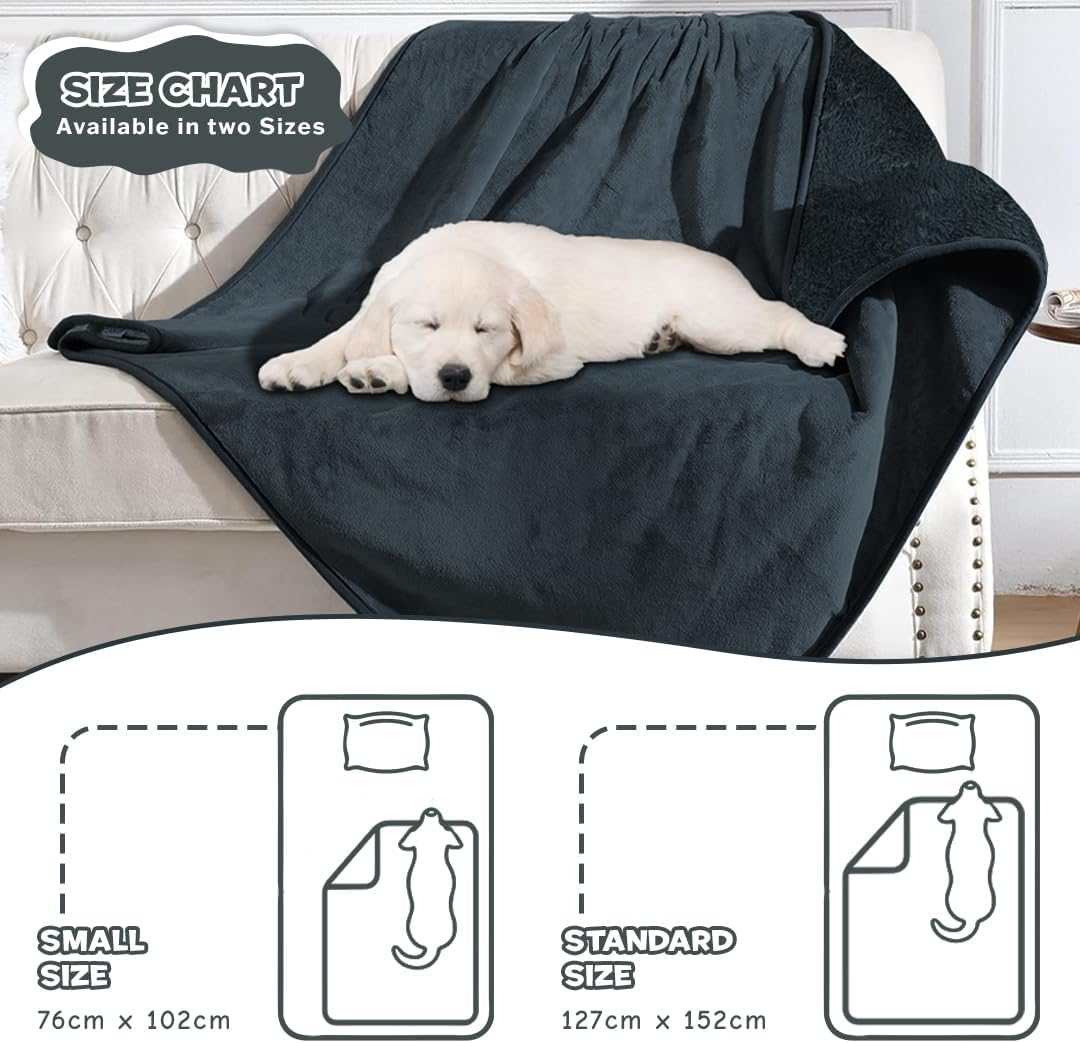 Anti-Anxiety Waterproof Pet Throw Blanket - Water Resistant, Splash-Proof for Dogs and Cats, Ideal for Large Dogs, Soft, Durable, Modern Style, Grey, 127Cmx152Cm